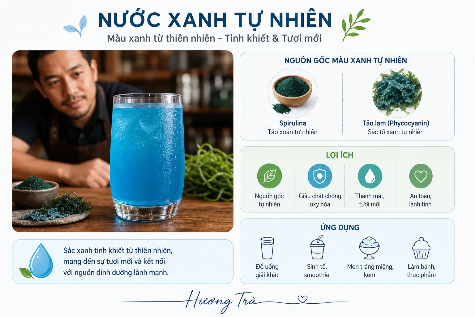Phycocyanin trong đồ uống: Đẹp thôi chưa đủ, cần hiểu độ bền màu 6 Khi màu xanh lam không chỉ là chuyện của thị giác