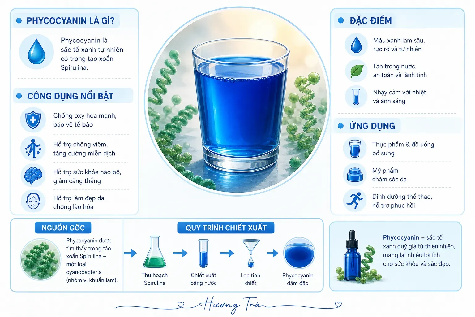 Phycocyanin: Sắc tố xanh lam đầy bí ẩn trong tảo