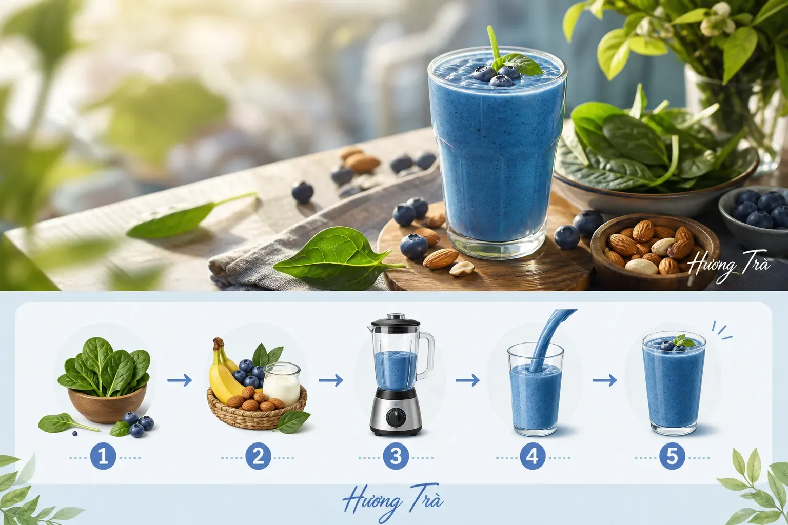 Smoothie xanh lam: Khi một ly uống có thể vừa no nhẹ vừa đẹp mắt 6 Sắc xanh lam trong ly smoothie: Một phát hiện tình cờ