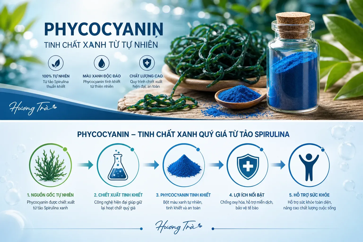 Smoothie xanh lam: Khi một ly uống có thể vừa no nhẹ vừa đẹp mắt 7 Phycocyanin: Câu chuyện đằng sau màu xanh tự nhiên